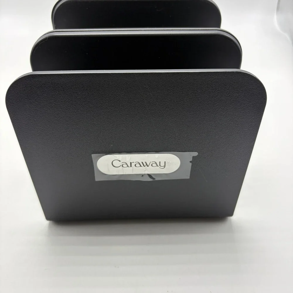 Caraway 4 Piece Set Magnetic Pots Pans Rack Black Divider Organizer Holder New